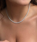 Three Prong Tennis Necklace