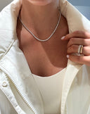Three Prong Tennis Necklace